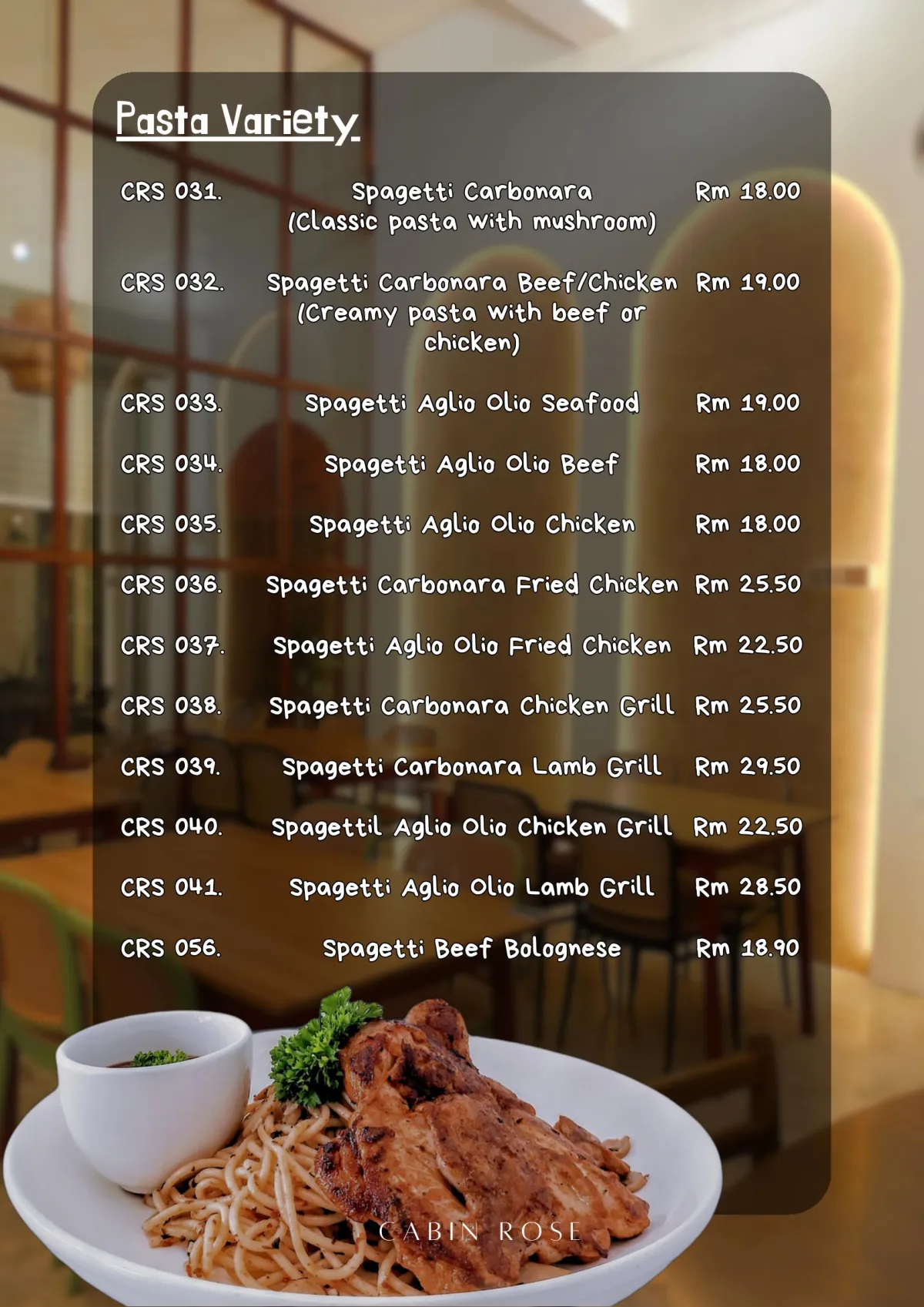 Menu Cabin Rose Station, muka surat 6