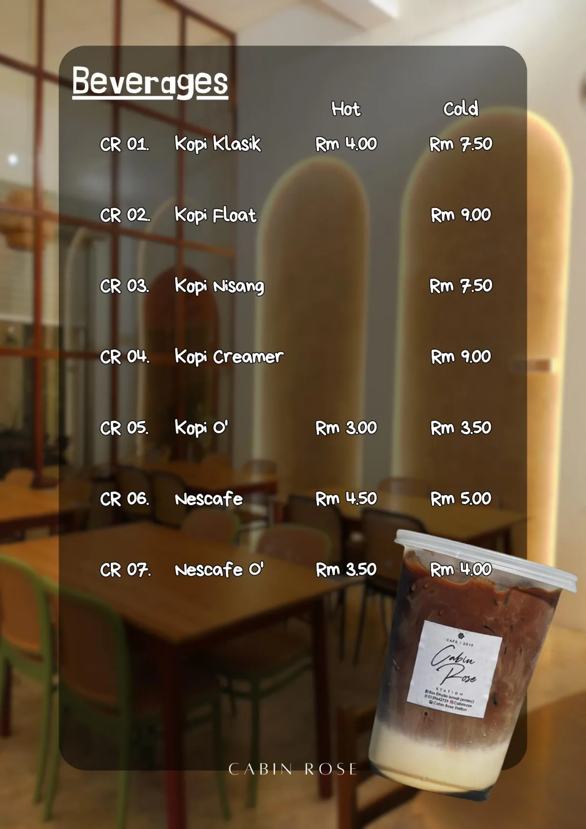 Menu Cabin Rose Station, muka surat 12