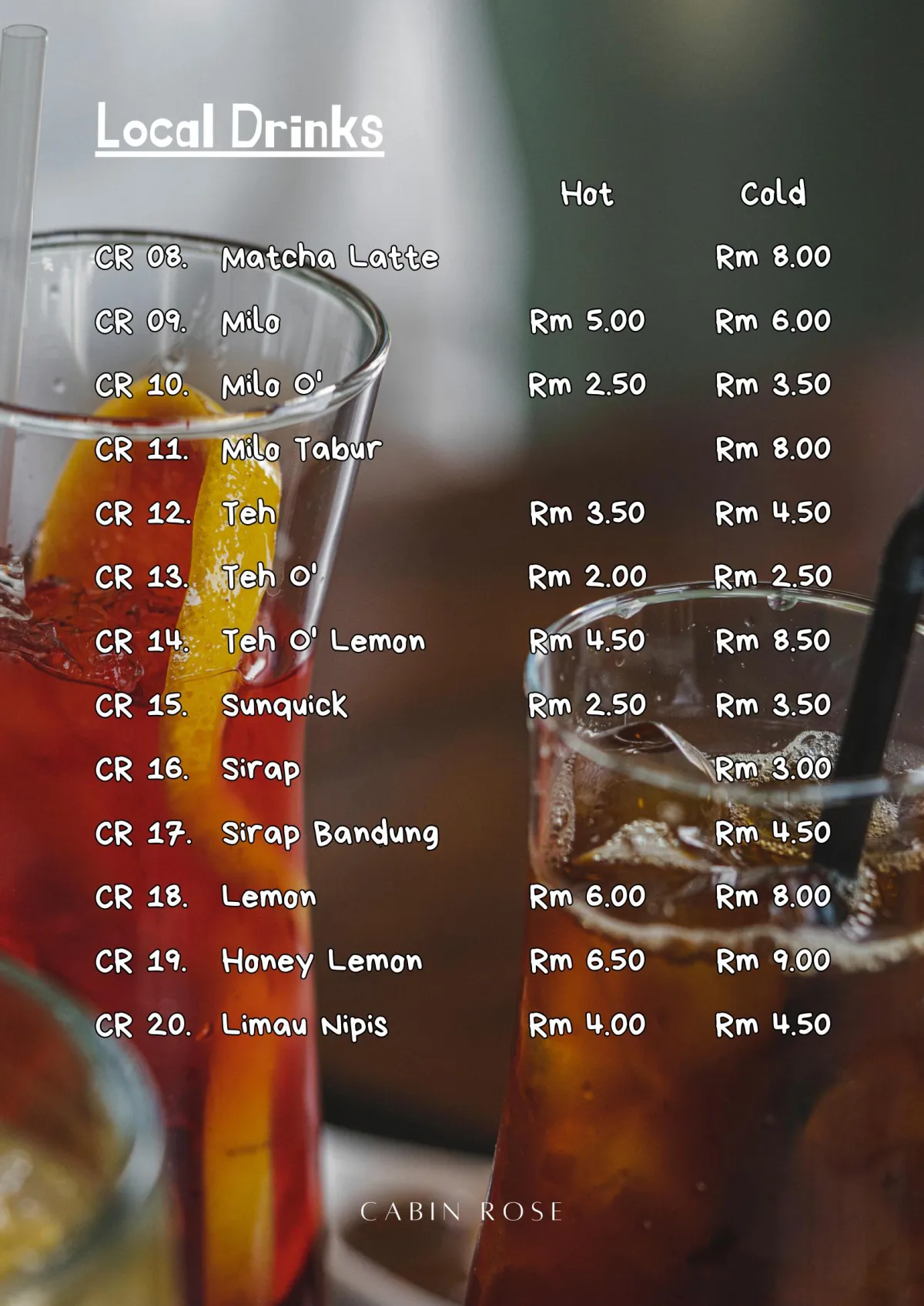 Menu Cabin Rose Station, muka surat 13