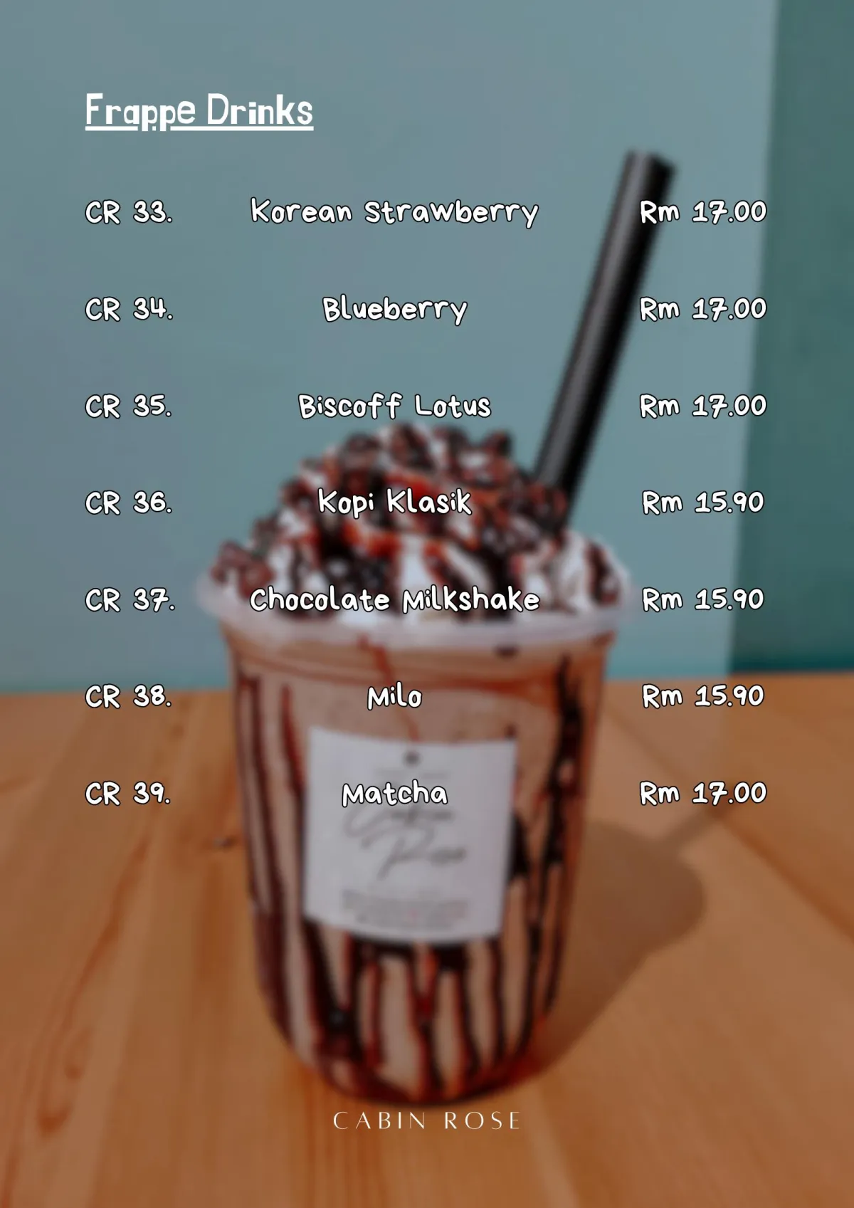 Menu Cabin Rose Station, muka surat 15